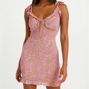 JAPNA Smocked Floral Tank Bodycon Dress